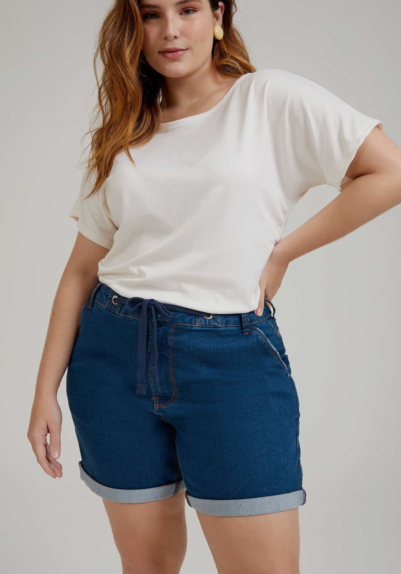 Bermuda boyfriend feminina plus size on sale