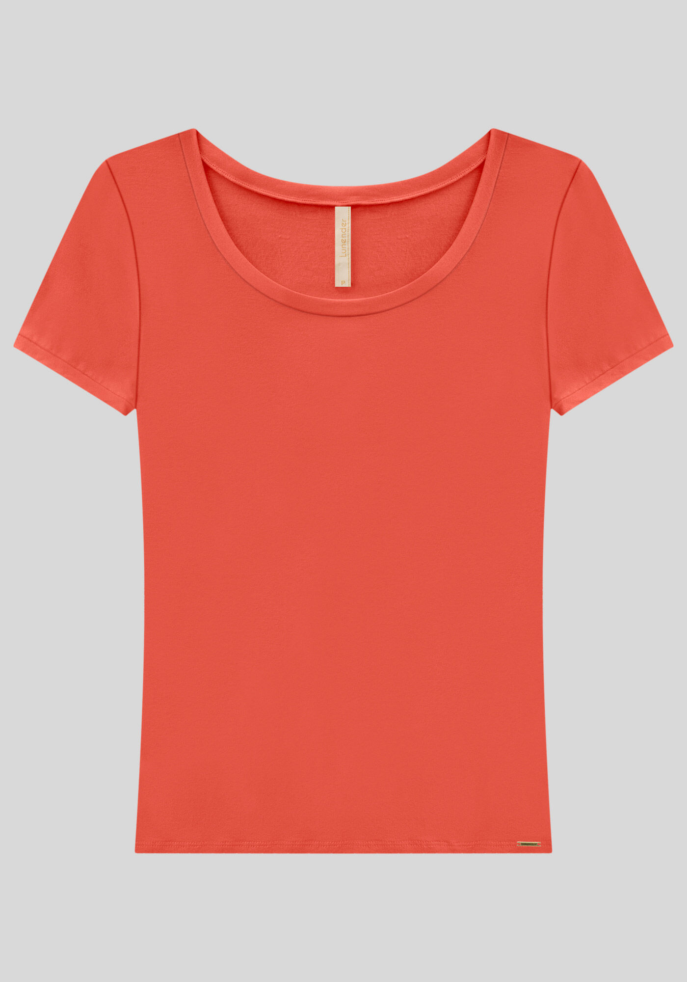 Blusa B&aacute;sica Lisa De Mangas Curtas Em Malha De Viscose, , large.