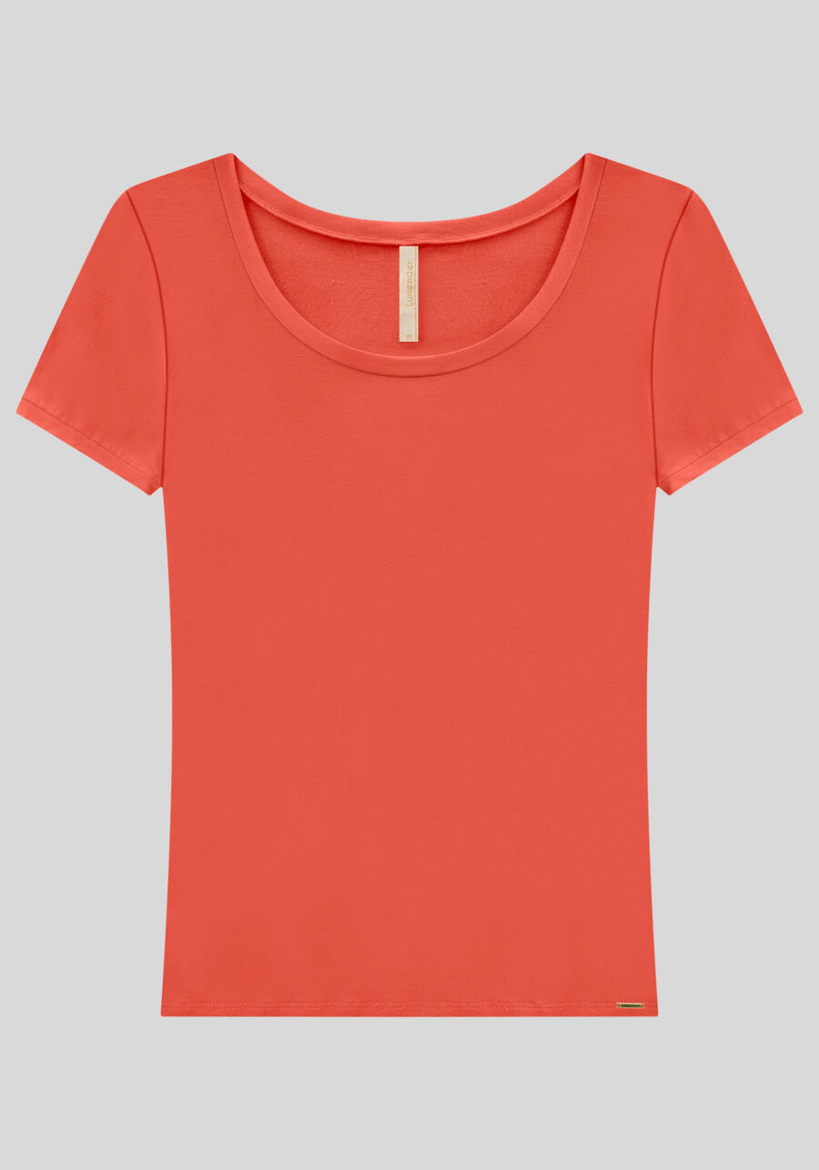 Blusa Básica Lisa De Mangas Curtas Em Malha De Viscose, . Blusa Básica Lisa De Mangas Curtas Em Malha De Viscose, , large.