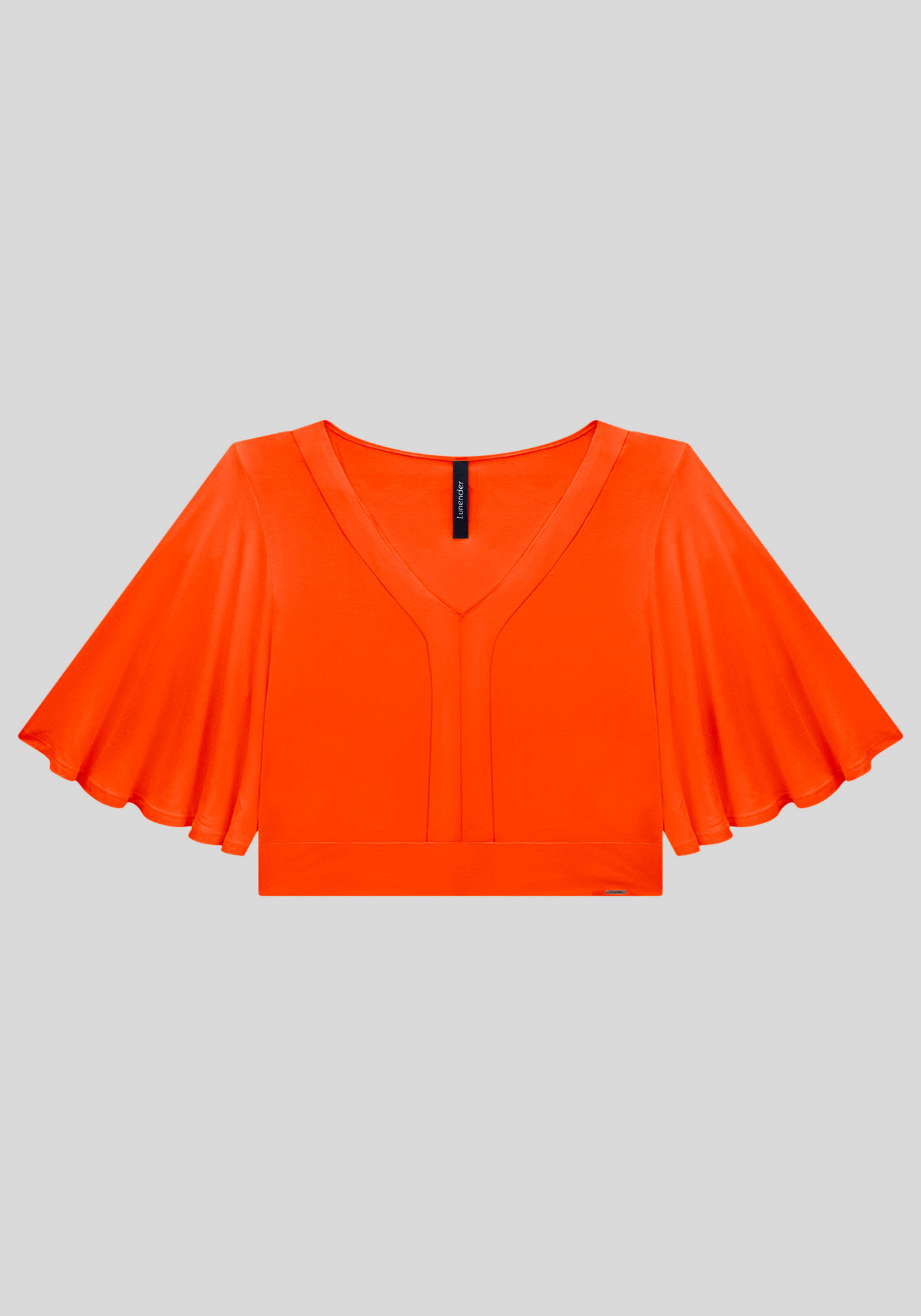 Blusa Cropped em Malha Viscose com Manga Flare, , large.