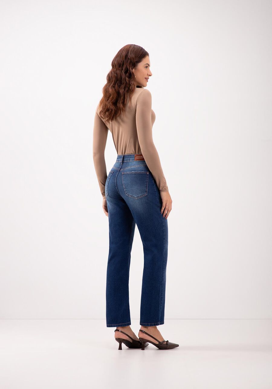 Calça Jeans Reta Cropped Com Cintura Alta Chapa Barriga, . Calça Jeans Reta Cropped Com Cintura Alta Chapa Barriga, , large.