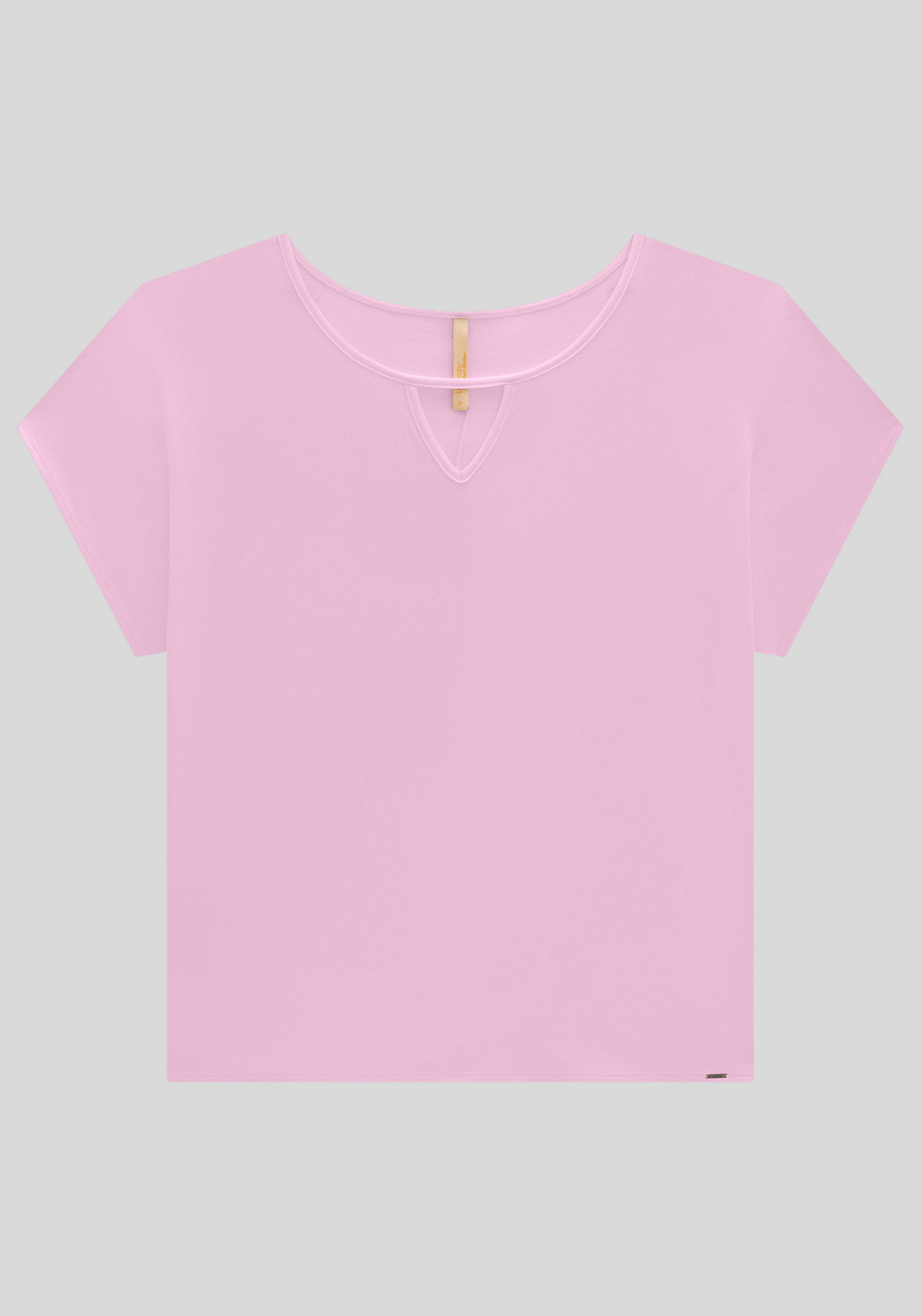 Blusa Plus Size em Malha Viscose com Detalhe Decote, LILAS KENLY, large.