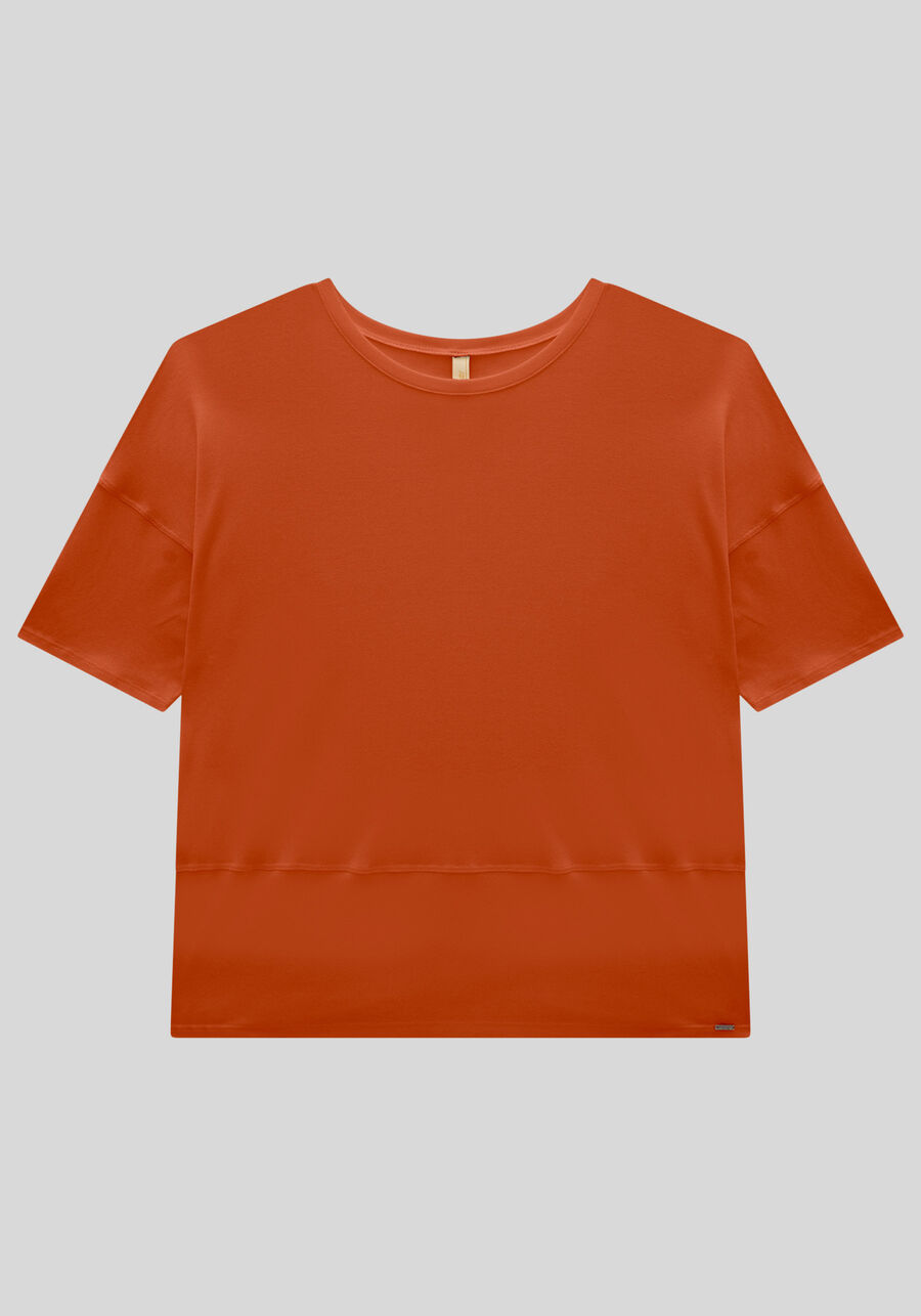 Blusa em Malha Viscose com Recorte Barra, . Blusa em Malha Viscose com Recorte Barra, , large.