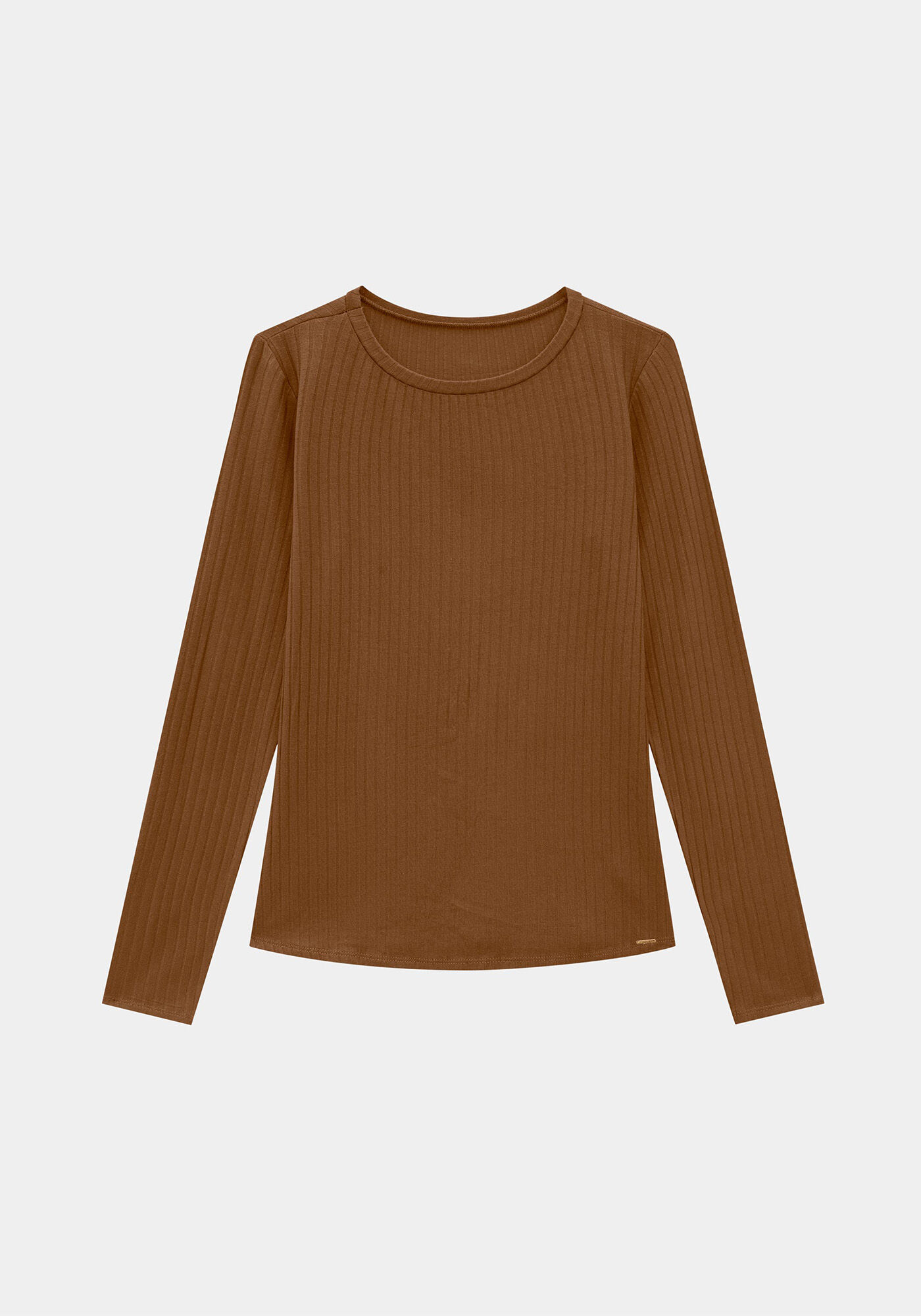 Blusa B&aacute;sica Canelada Manga Longa, , large.