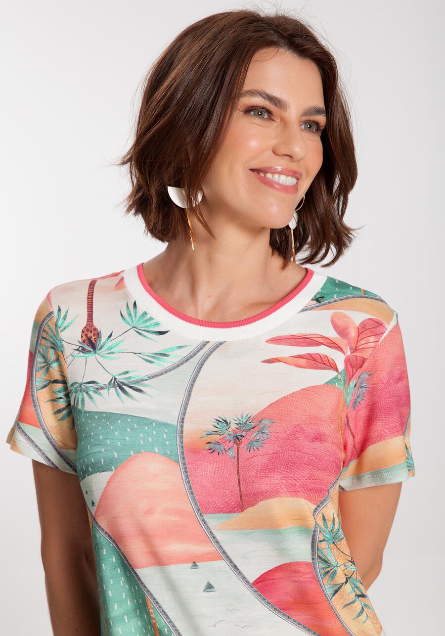 Vestido Curto em Malha Viscose Estampado, . Vestido Curto em Malha Viscose Estampado, , large.