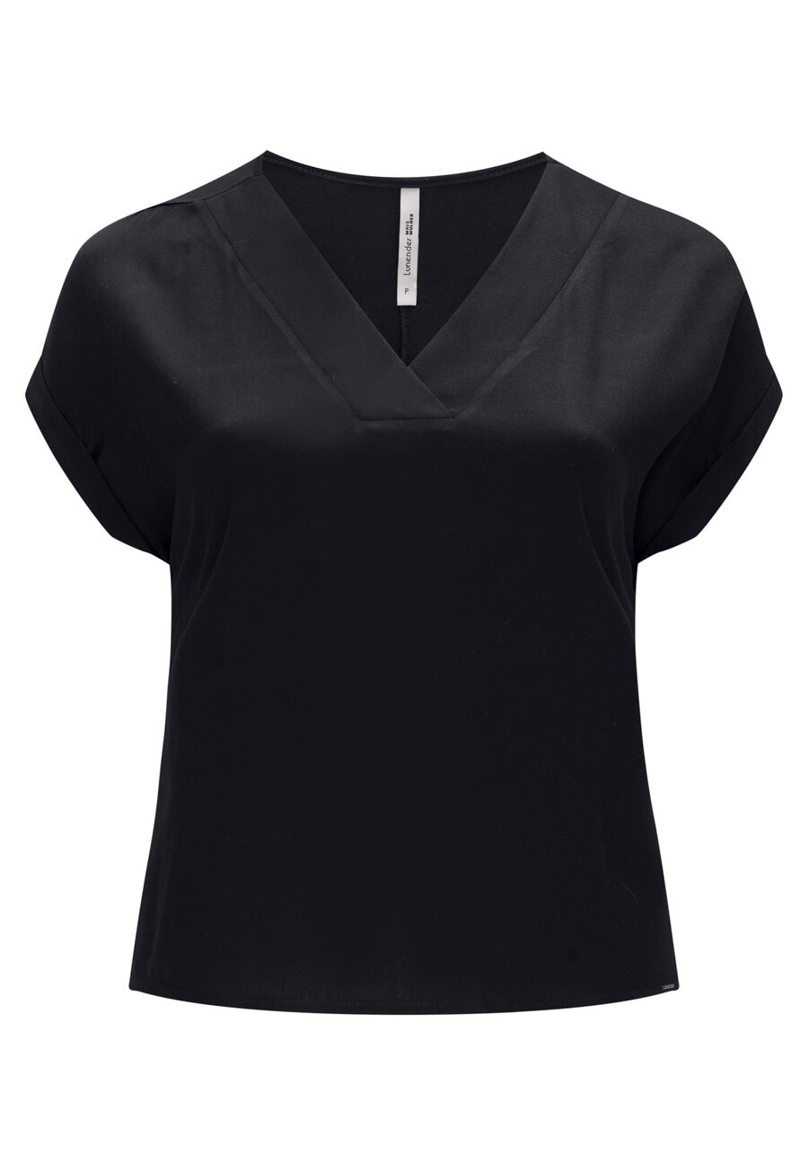 Blusa De Mangas Curtas Com Decote em V Plus Size, . Blusa De Mangas Curtas Com Decote em V Plus Size, , large.
