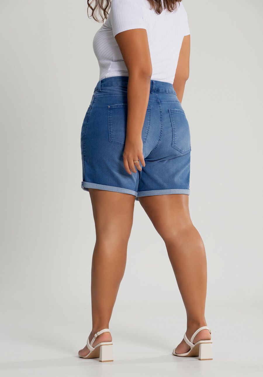 Bermuda Jeans Boyfriend Plus Size, JEANS, large.