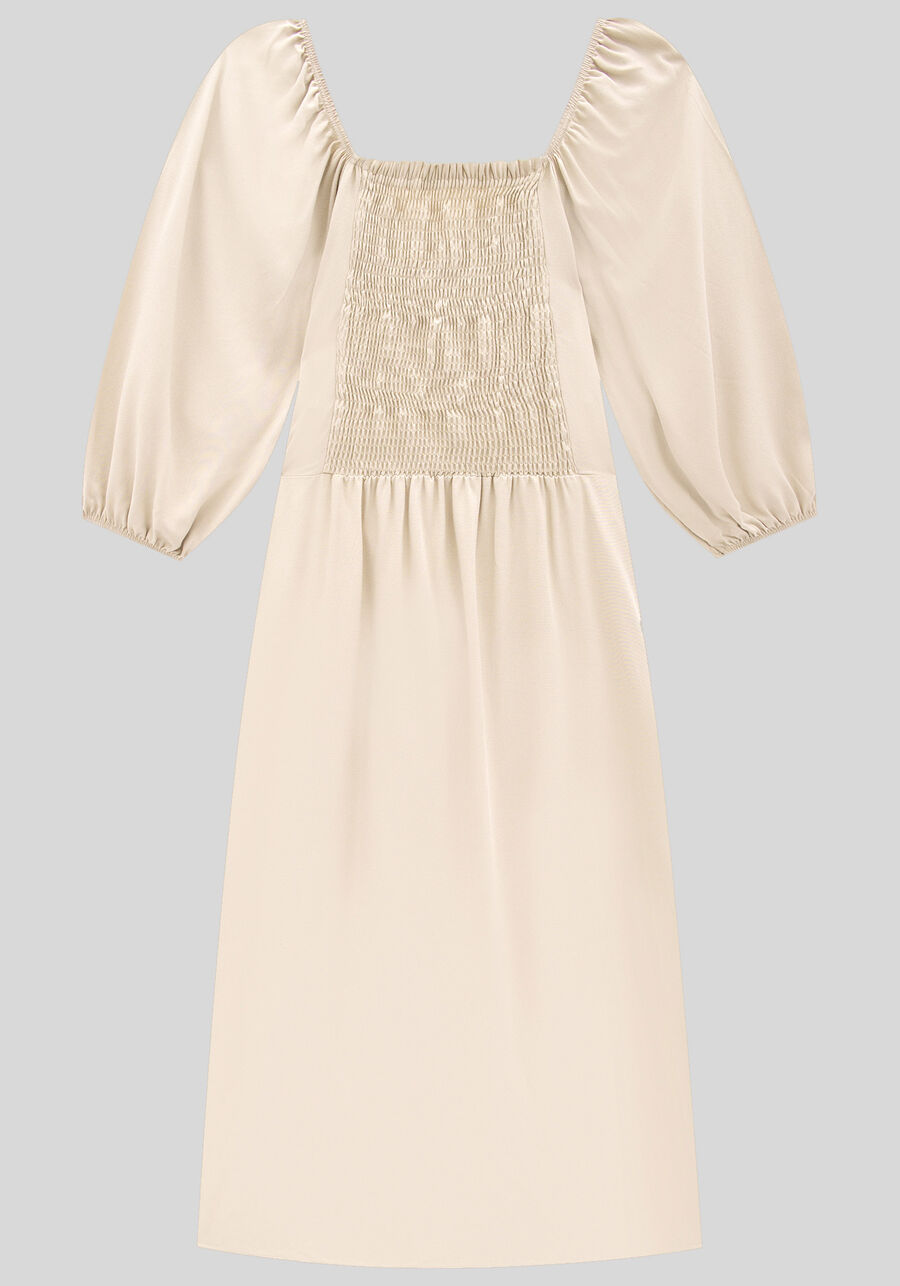 Vestido Midi em Viscose com Decote Quadrado e Cinto, . Vestido Midi em Viscose com Decote Quadrado e Cinto, , large.