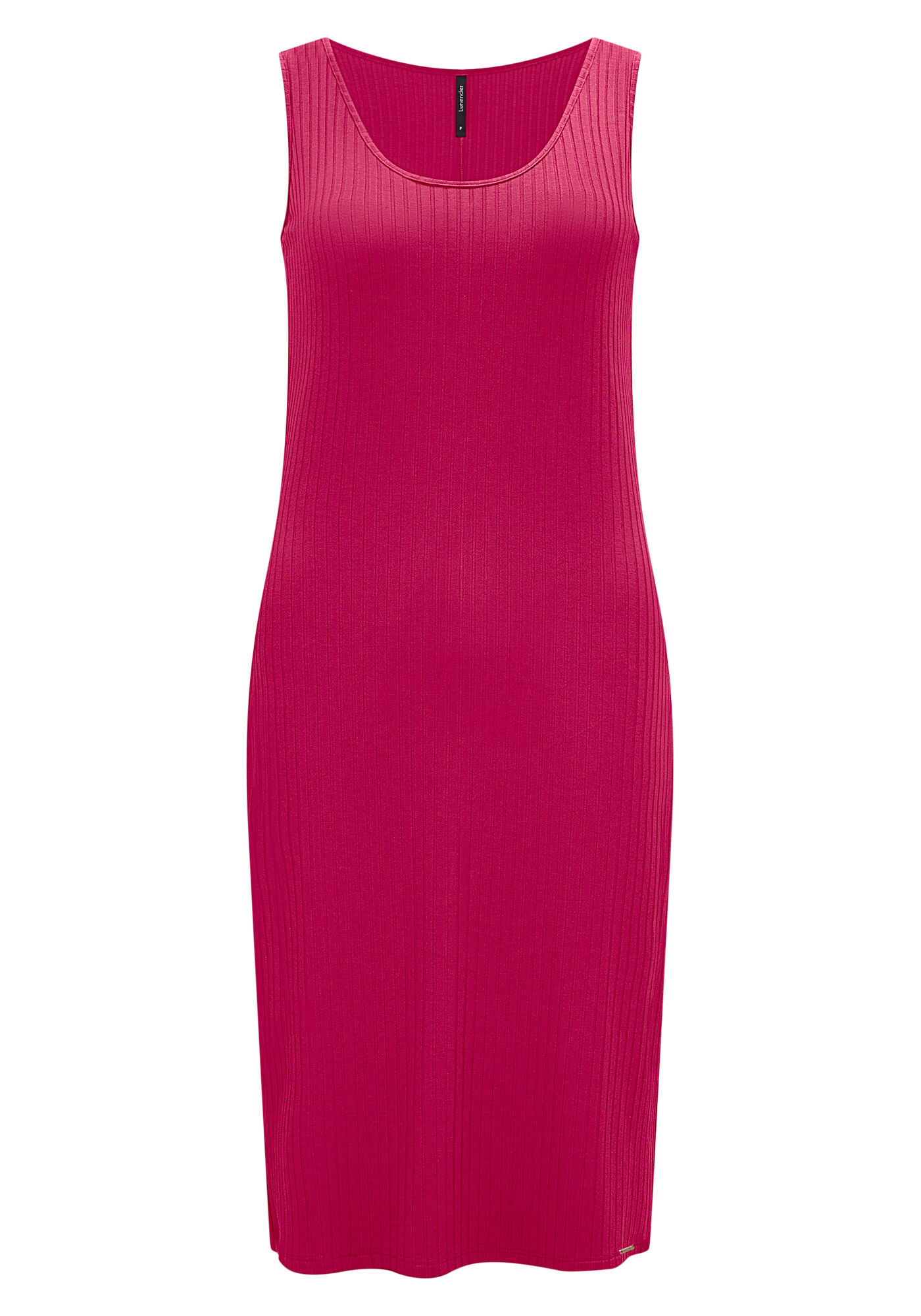 Vestido Curto B&aacute;sico Com Decote Redondo Em Malha Canelada, , large.