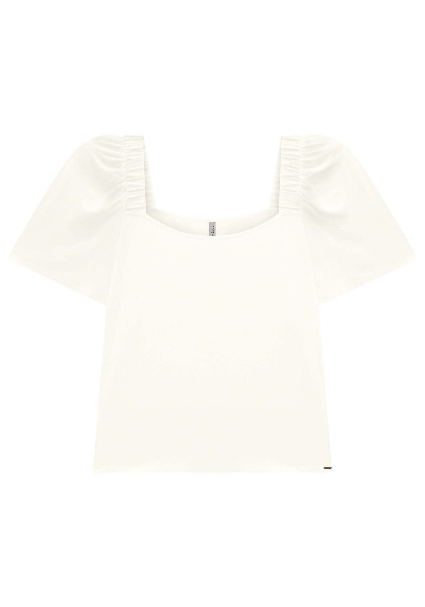 Blusa Plus Size em Malha Viscose com Manga Flare, BRANCO OFF WHITE, large.