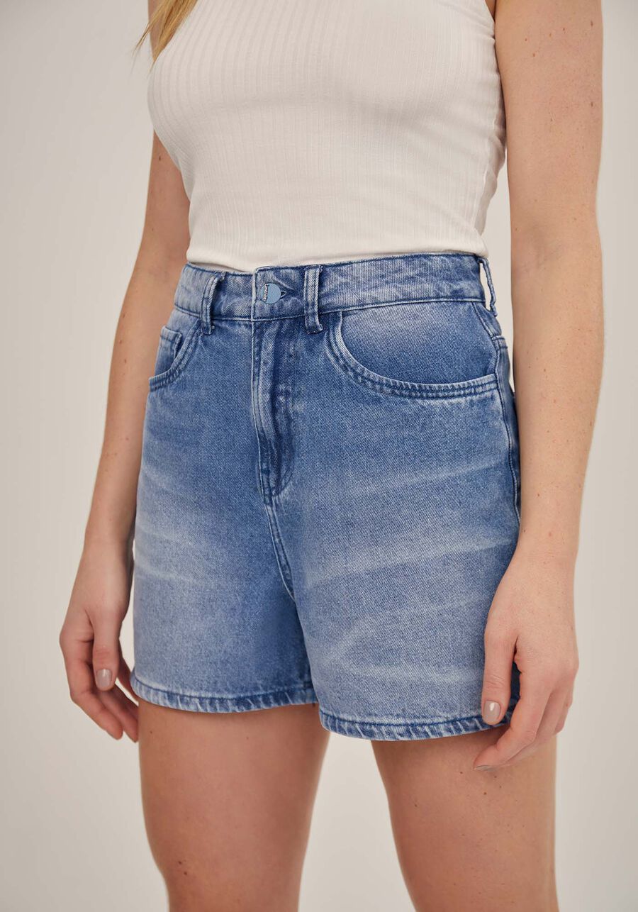 Shorts Mommy Jeans Claro, JEANS, large.