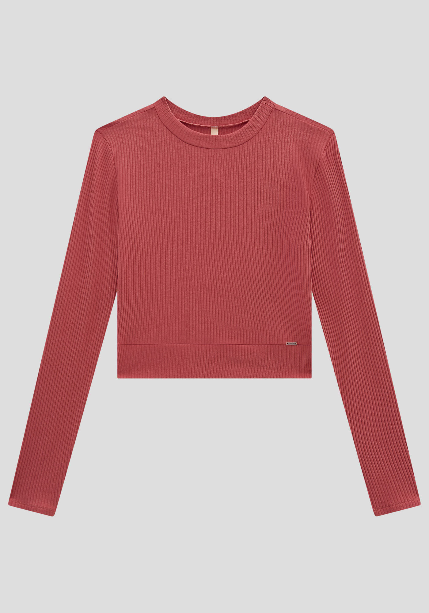 Conjunto Blusa Cropped e Cal&ccedil;a em Viscose com Bolso, VERMELHO CEDRO-ROSA, large.