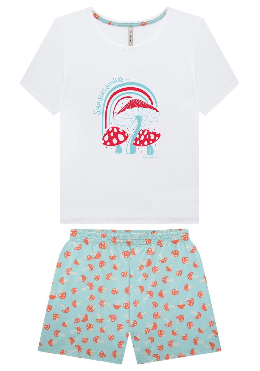 Pijama Plus Size Estampado em Malha com Blusa e Shorts, . Pijama Plus Size Estampado em Malha com Blusa e Shorts, , large.