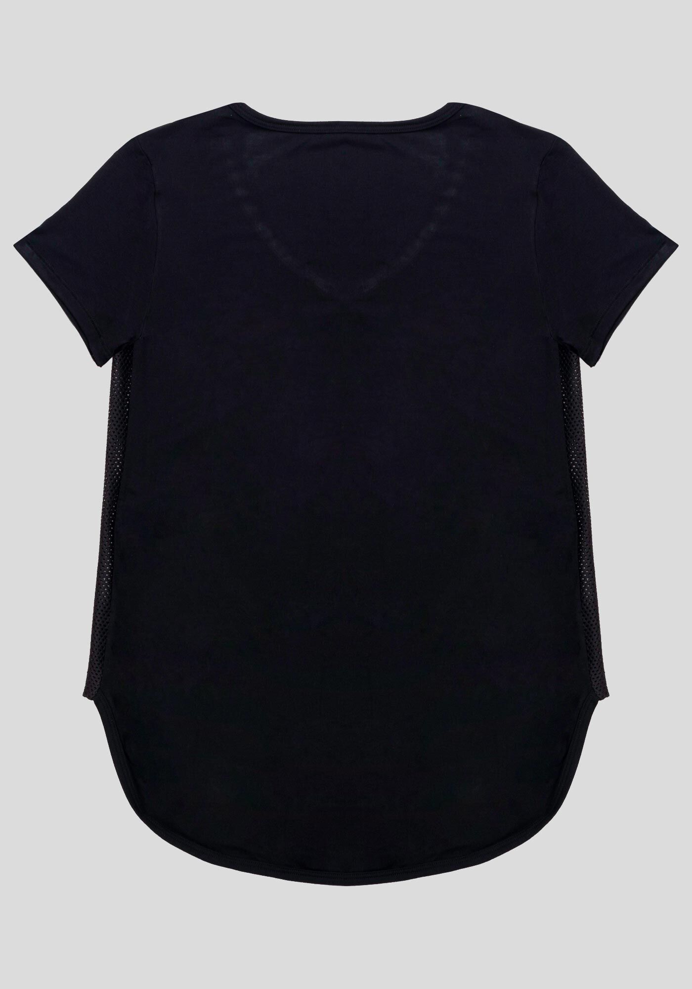 Blusa Mullet De Mangas Curtas Com Recortes Laterais Em Tela, , large.