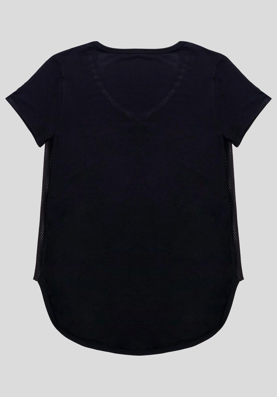 Blusa Mullet De Mangas Curtas Com Recortes Laterais Em Tela, . Blusa Mullet De Mangas Curtas Com Recortes Laterais Em Tela, , large.