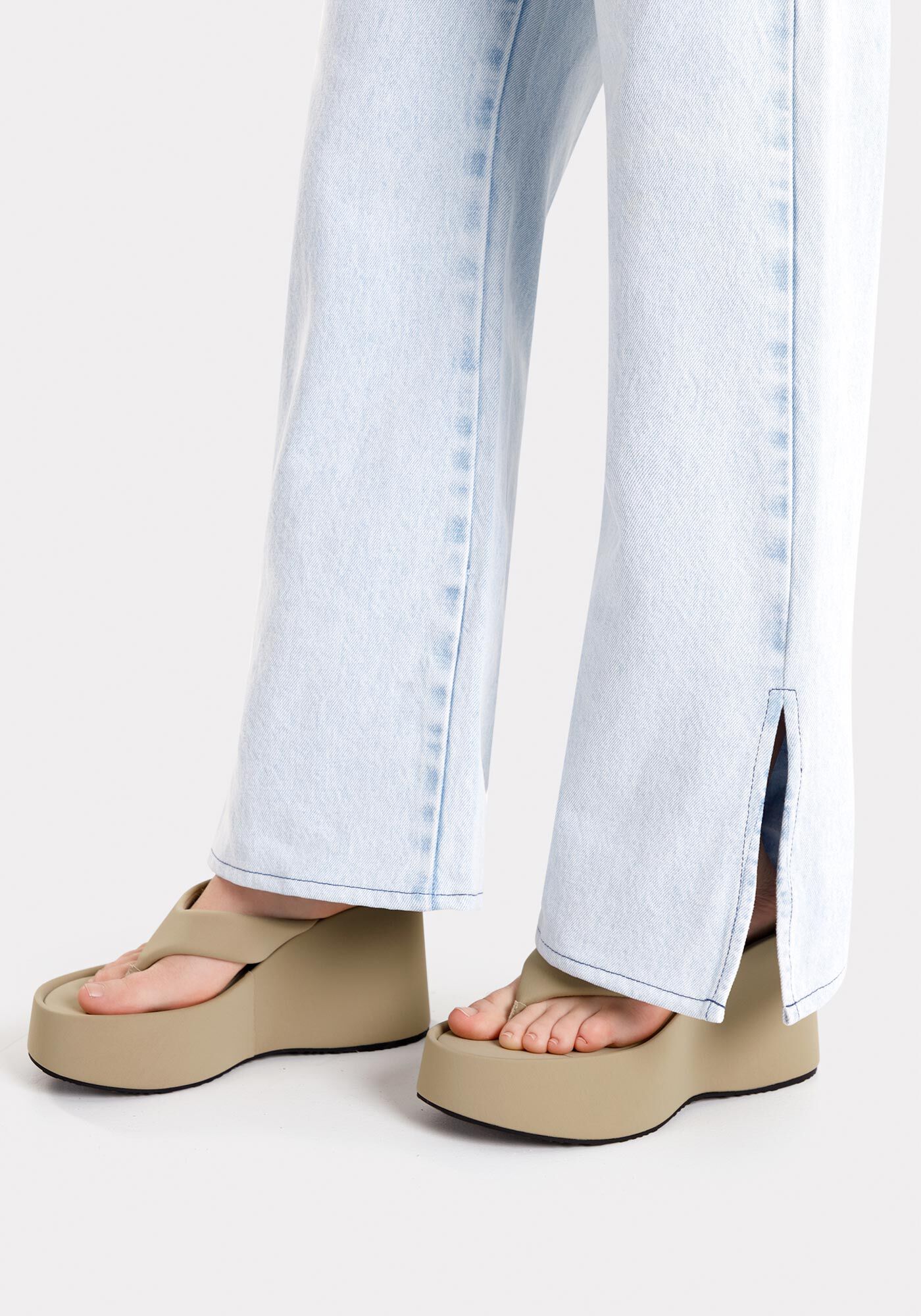 Cal&ccedil;a Jeans Juvenil Wide Leg com Fenda Lateral, JEANS CLARO, large.