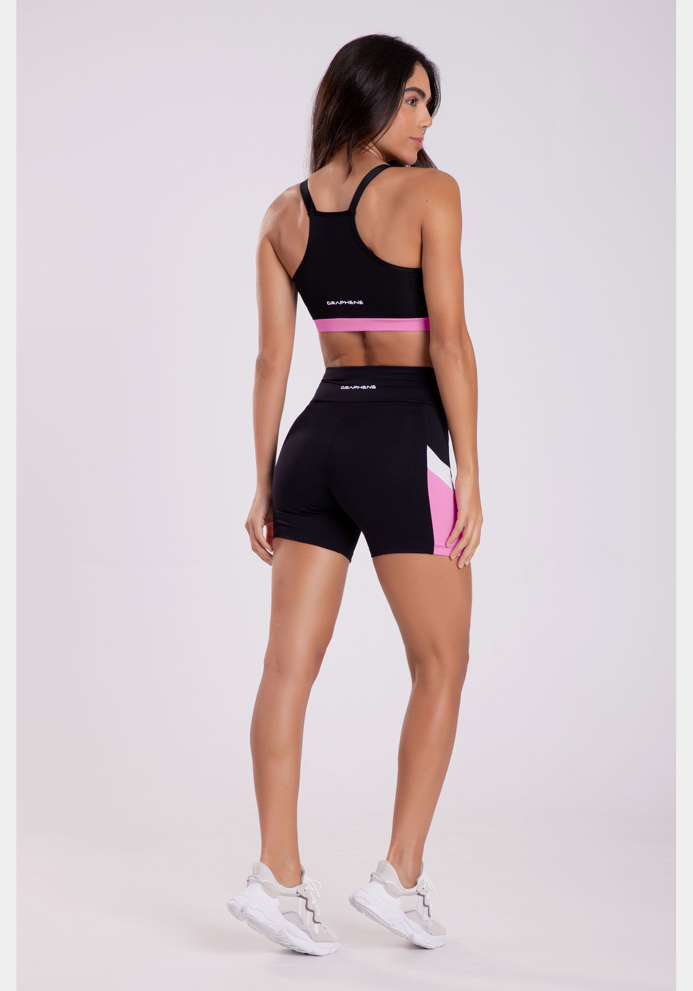 Shorts Cintura M&eacute;dia com Recortes, PRETO REATIVO, large.