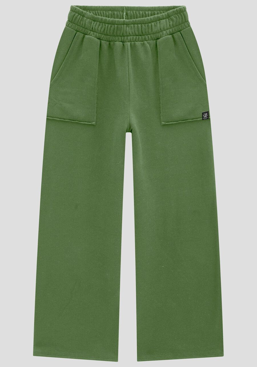 Calça Juvenil Wide Leg em Moletom com Bolsos, . Calça Juvenil Wide Leg em Moletom com Bolsos, , large.