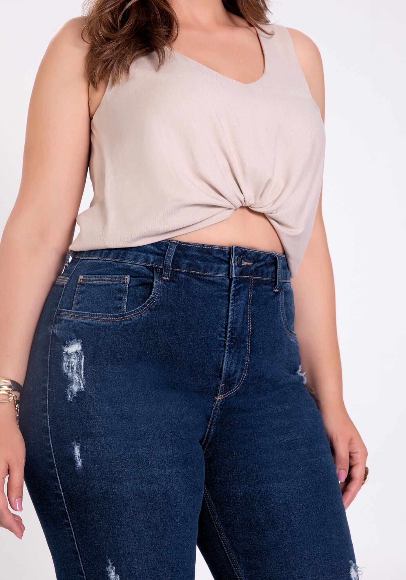 Cal a Jeans Skinny Plus Size Chapa Barriga Lunender