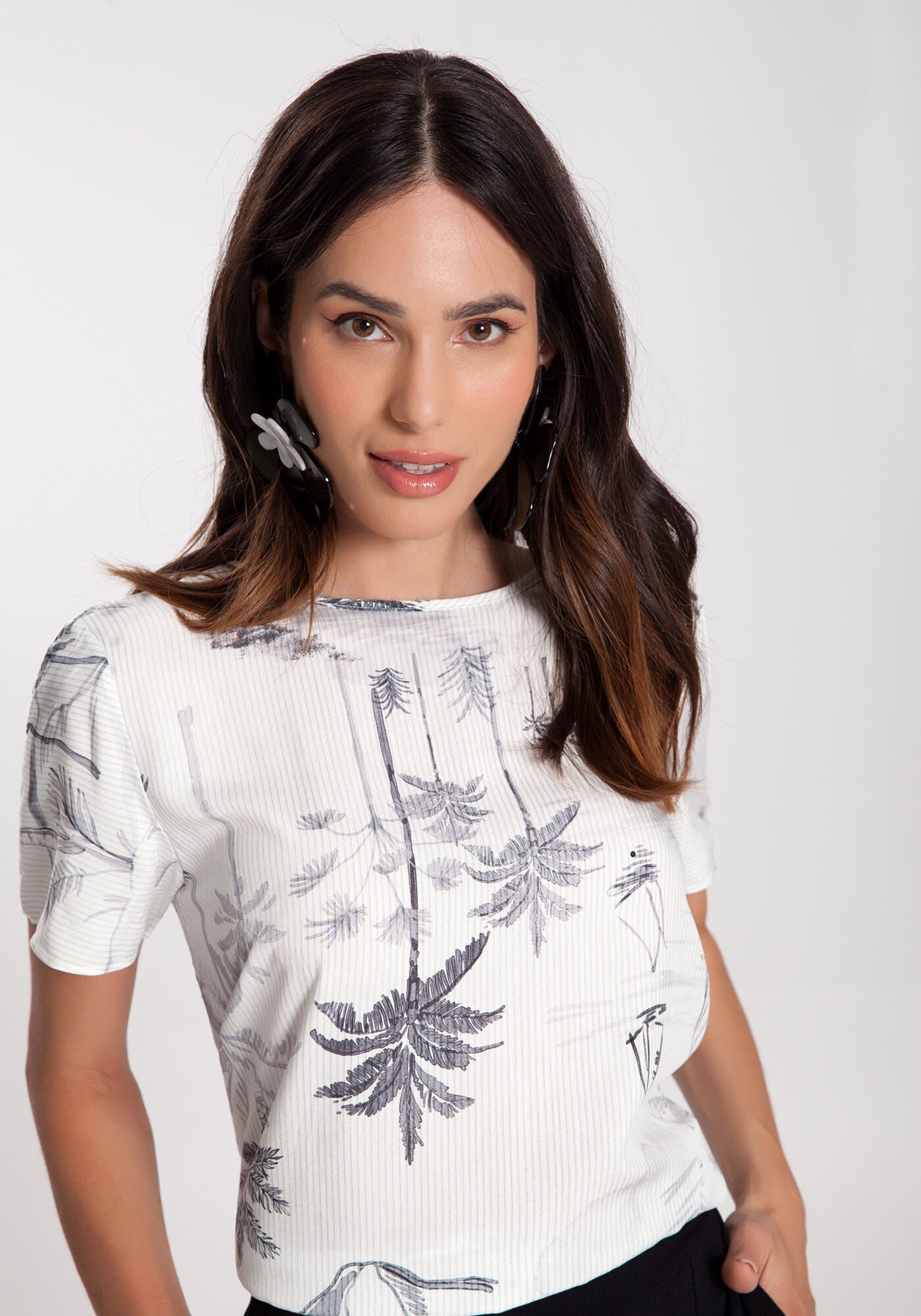 Blusas estampadas manga discount corta
