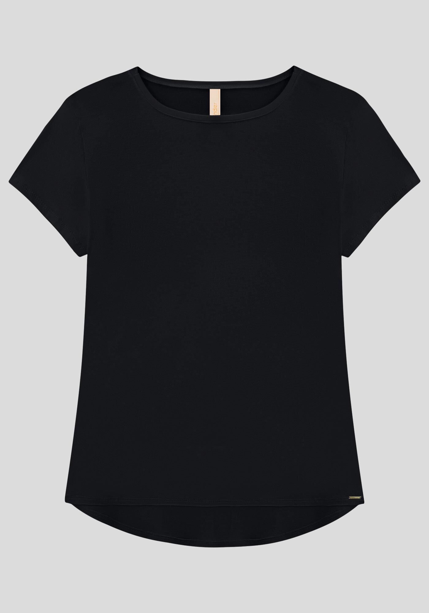 Blusa B&aacute;sica Malha Mullet, PRETO REATIVO, large.