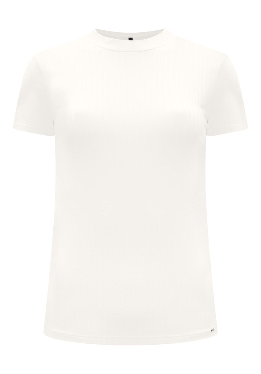 Blusa Básica Canelada De Mangas Curtas Com Gola, . Blusa Básica Canelada De Mangas Curtas Com Gola, , large.