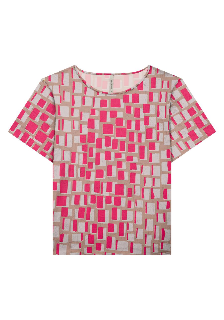 Blusa Manga Curta Plus Size em Viscose Estampada, . Blusa Manga Curta Plus Size em Viscose Estampada, , large.