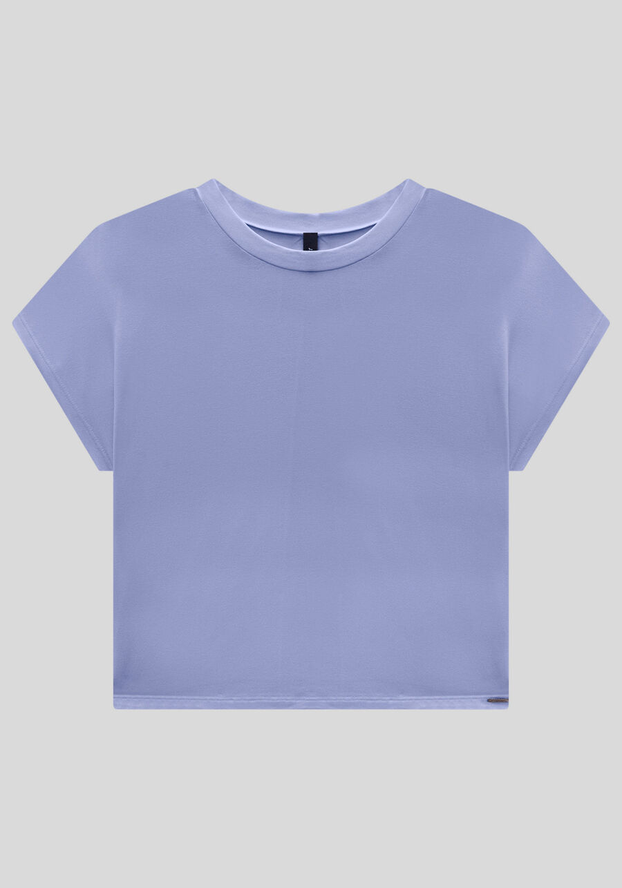 Blusa em Manga Viscose com Manga Curta, . Blusa em Manga Viscose com Manga Curta, , large.