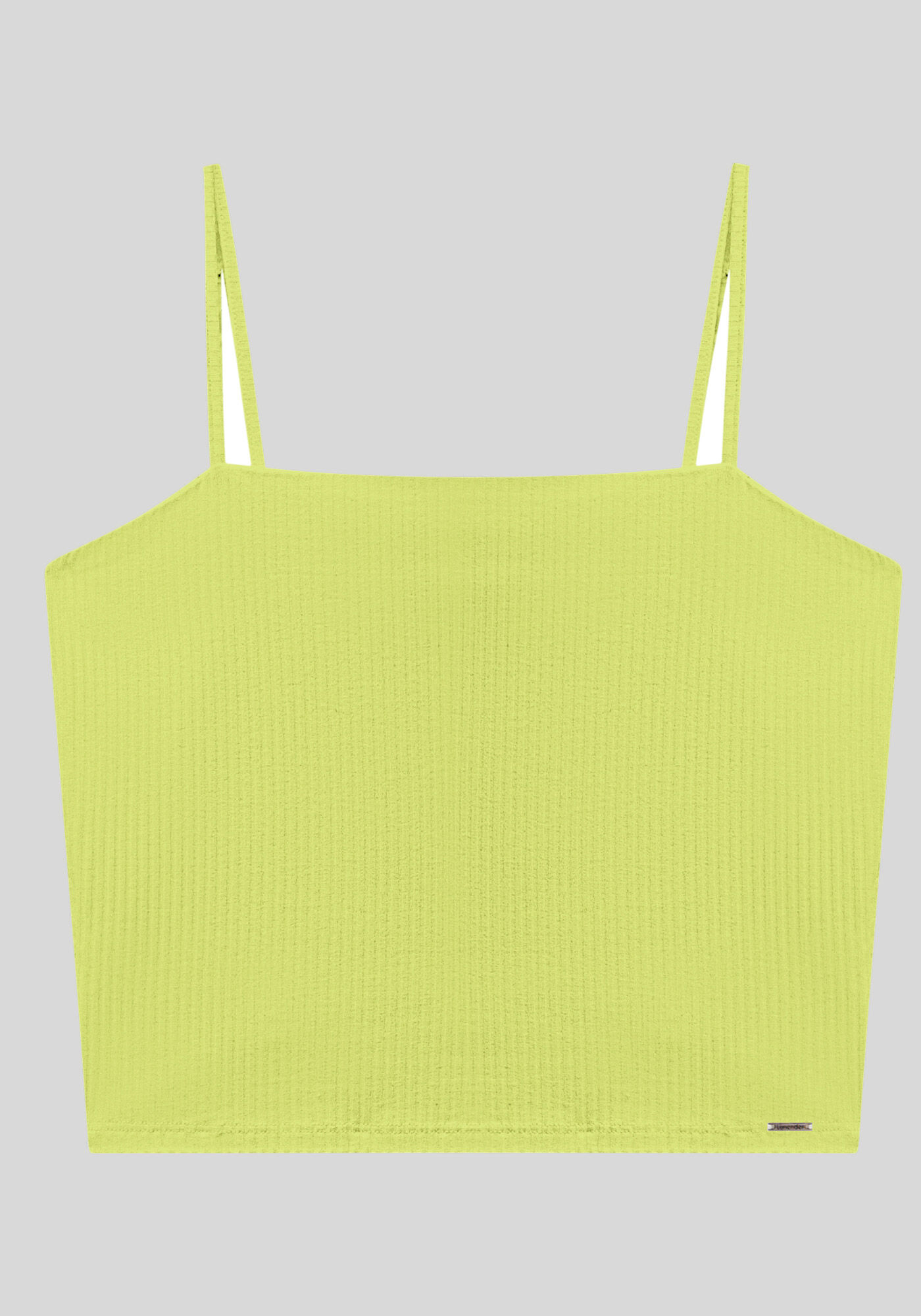 Blusa Regata Curta De Al&ccedil;as Finas Em Malha Canelada, , large.