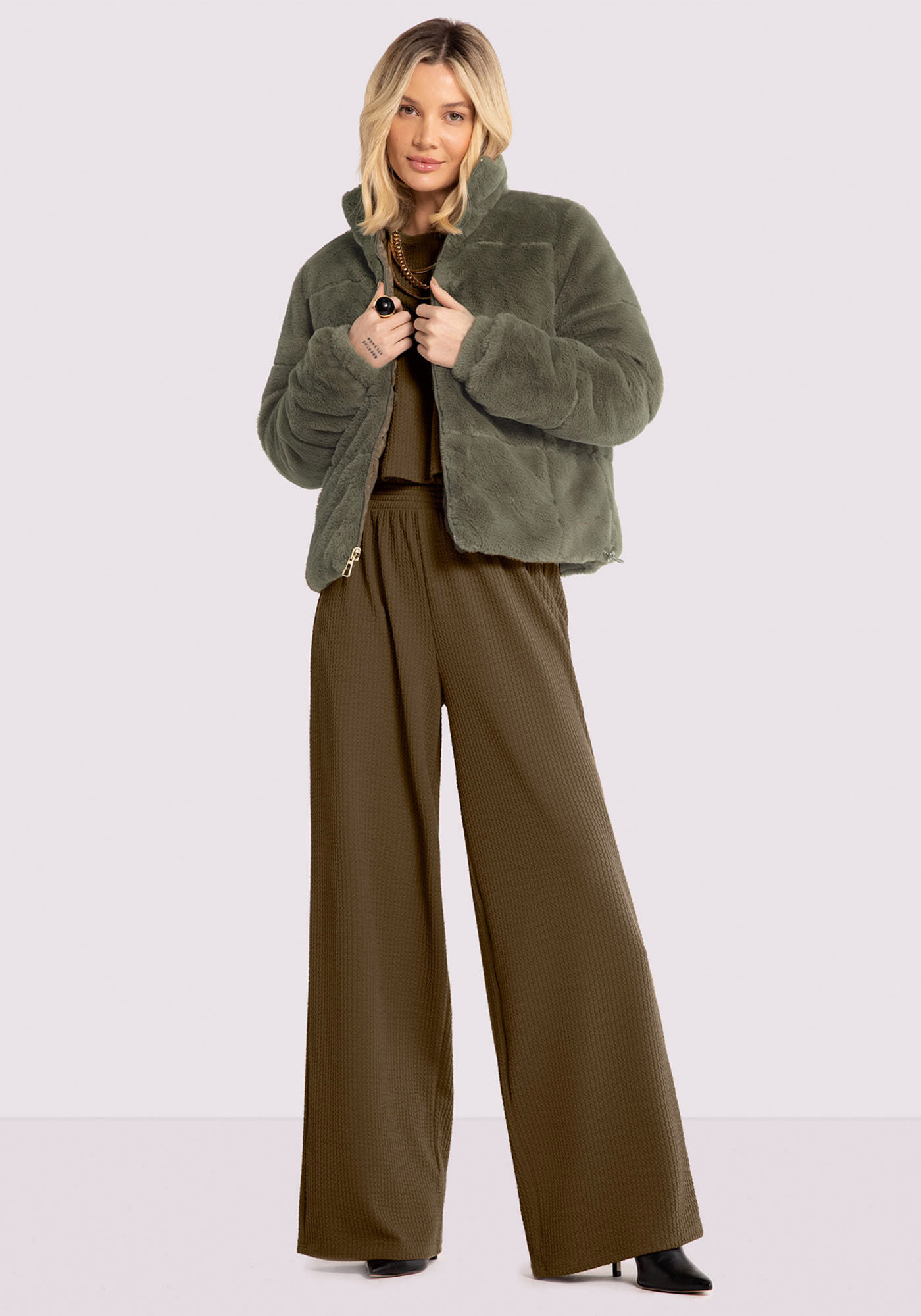 Jaqueta Puffer Dupla Face com Pelo, VERDE STREET, large.