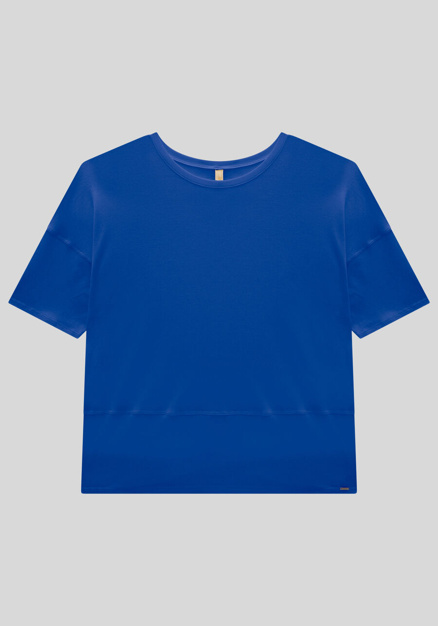 Blusa em Malha Viscose com Recorte Barra, . Blusa em Malha Viscose com Recorte Barra, , large.