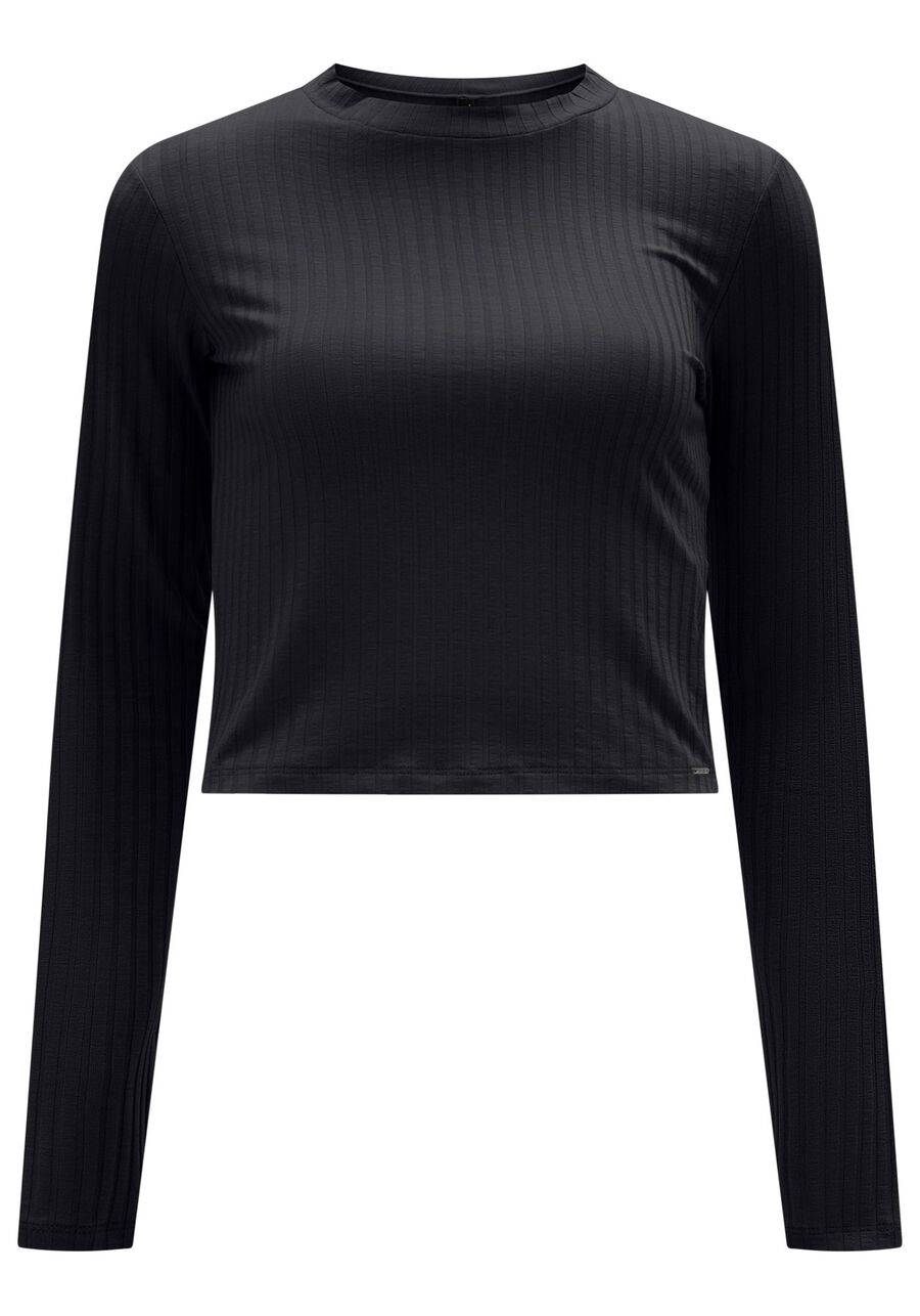 Blusa Manga Longa Canelada Básica com Gola, . Blusa Manga Longa Canelada Básica com Gola, , large.