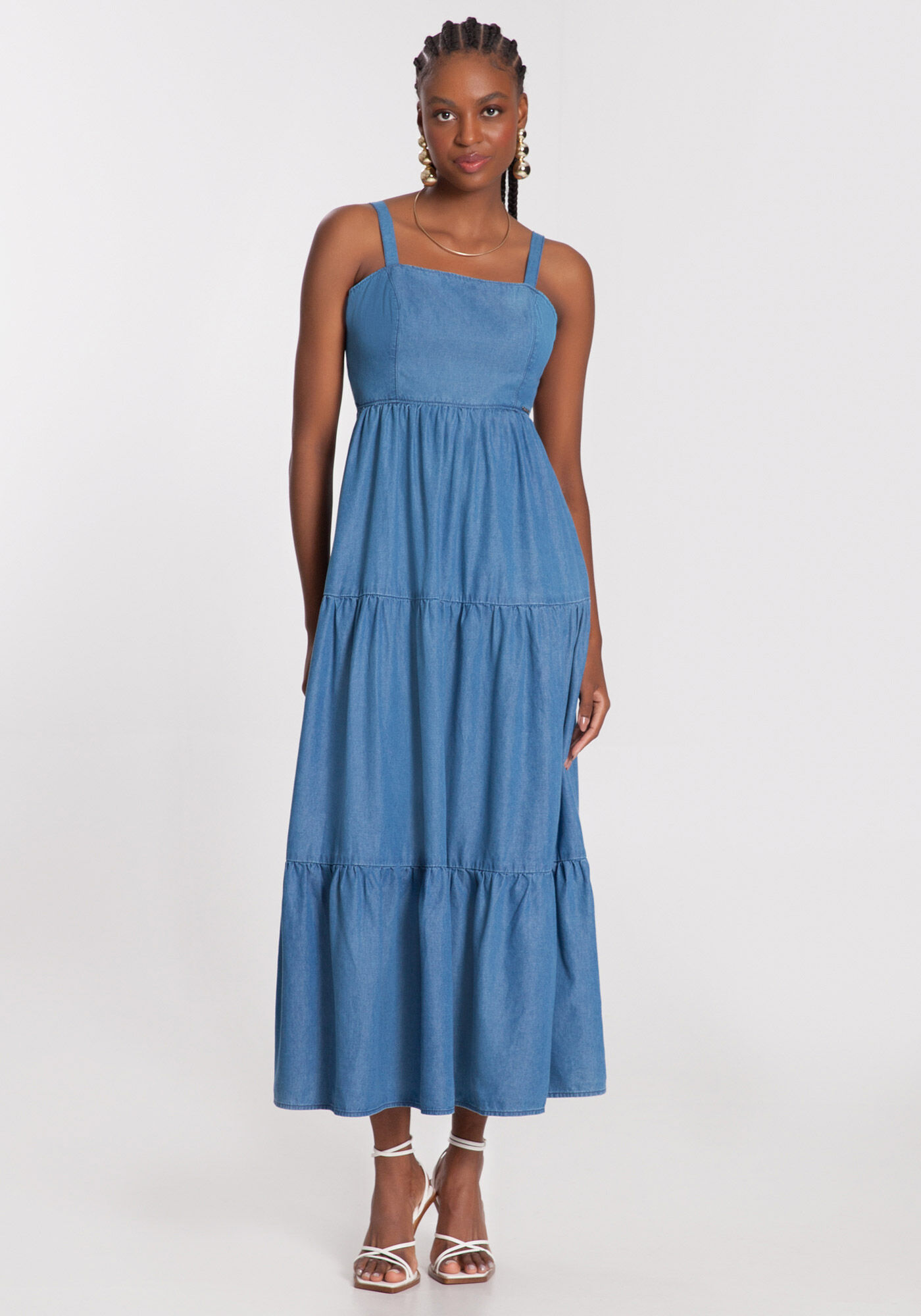 Vestido top jeans longo