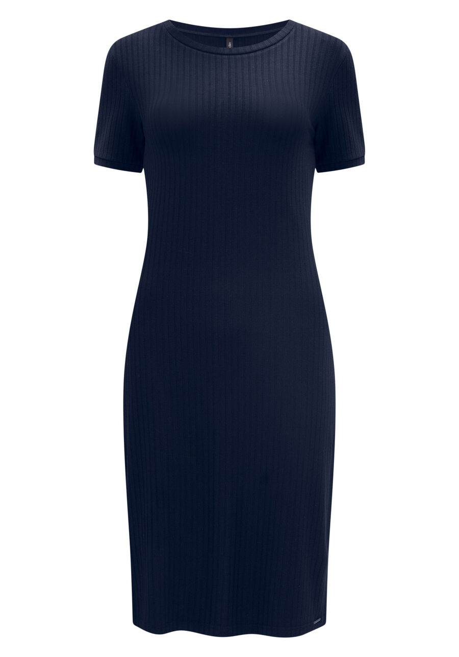 Vestido Curto Canelado Básico De Mangas Curtas Em Malha, . Vestido Curto Canelado Básico De Mangas Curtas Em Malha, , large.