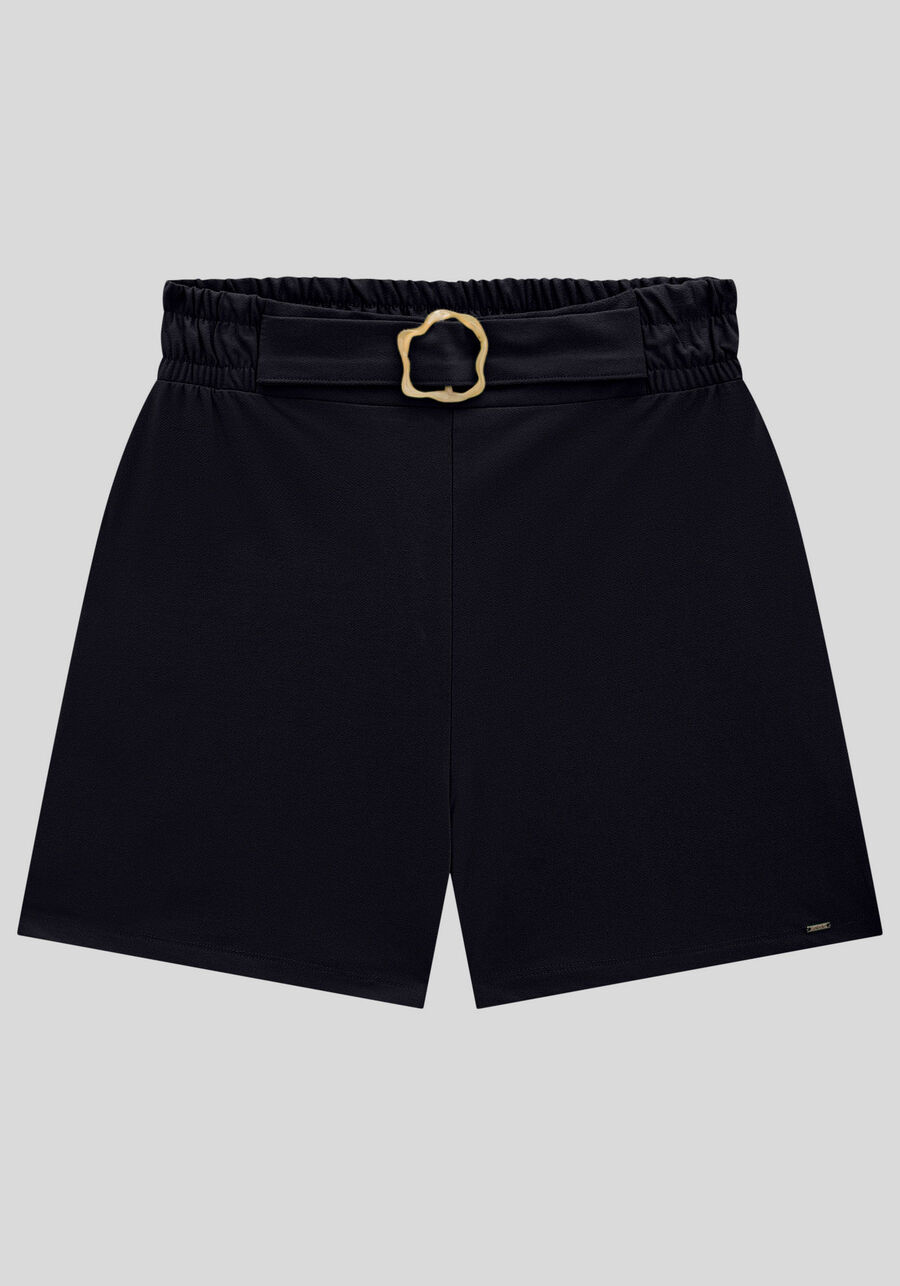 Shorts em Malha Crepe com Detalhe Cinto, , large.