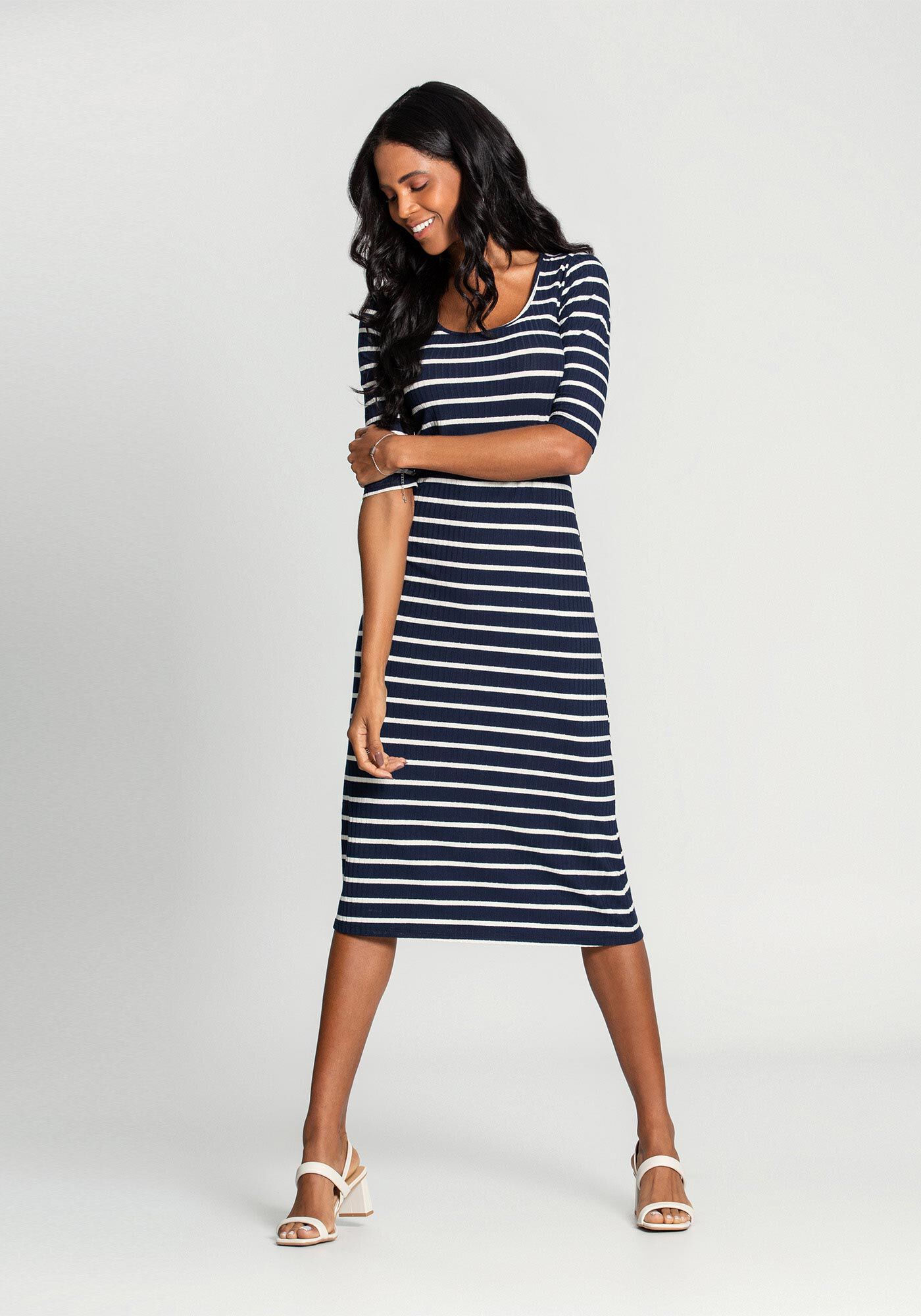 Vestido shop lurex listrado