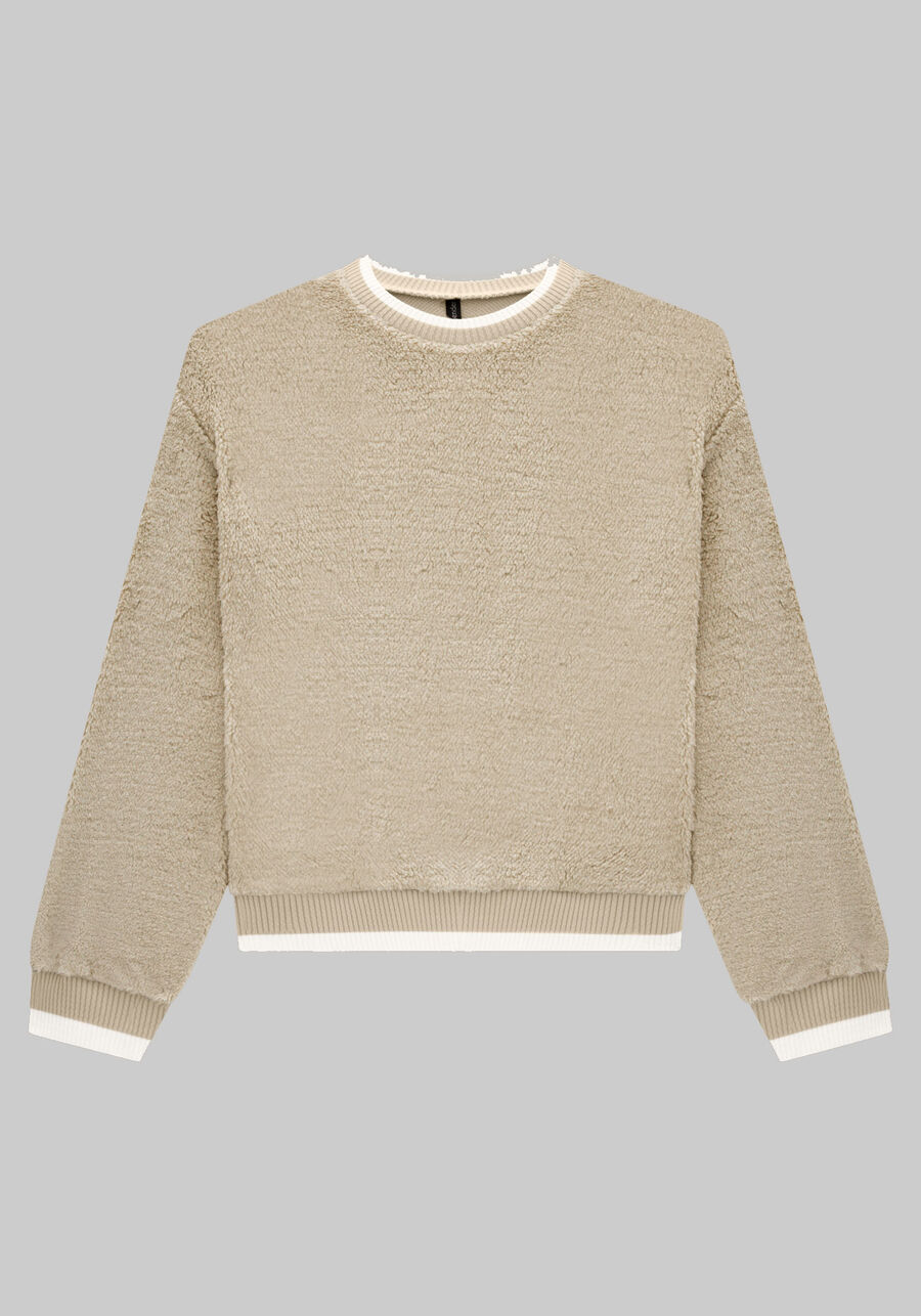 Blusão em Pelo Carneirinho com Retilínea, . Blusão em Pelo Carneirinho com Retilínea, , large.