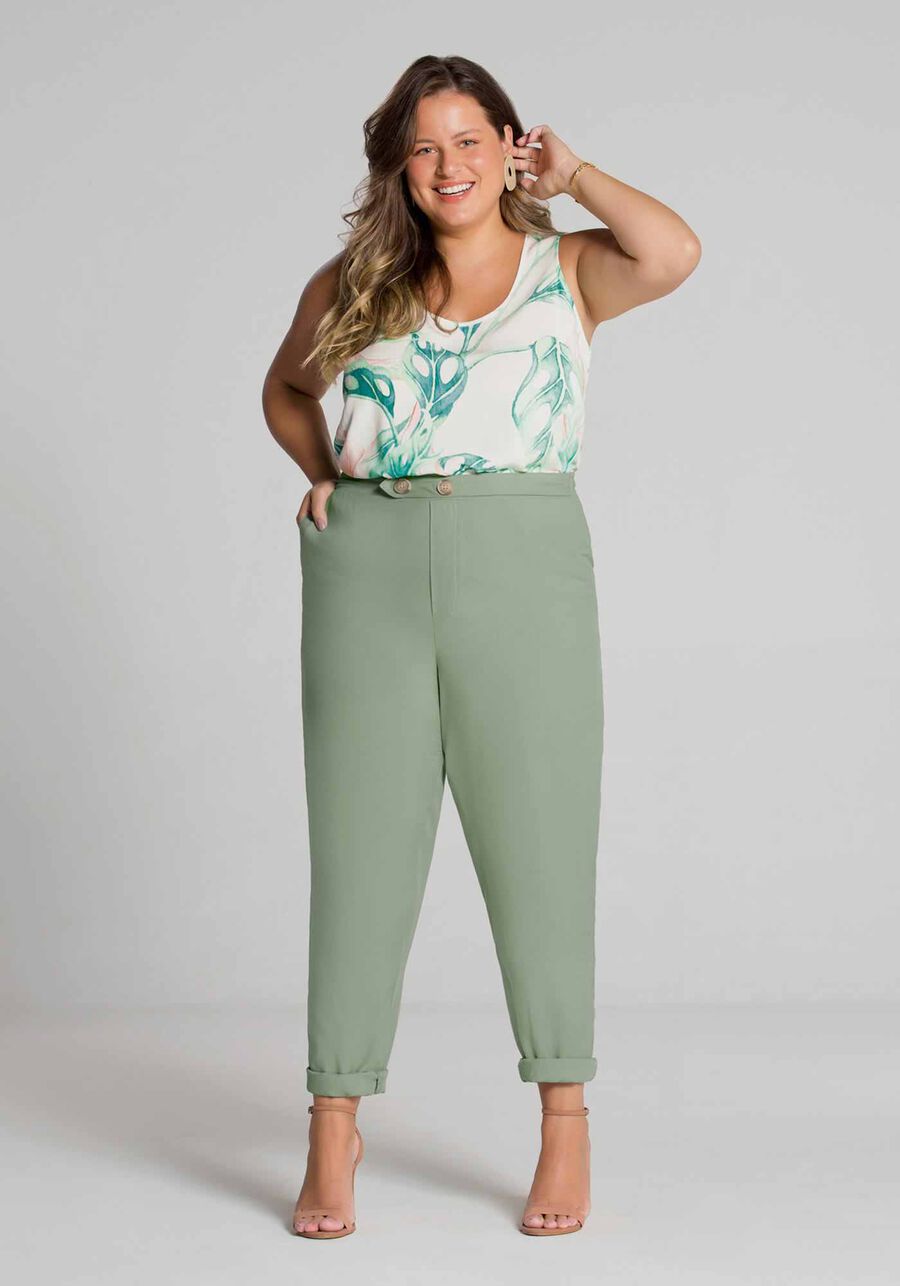 Regata Plus Size em Viscose Estampada, BRANCO OFF WHITE. Regata Plus Size em Viscose Estampada, BRANCO OFF WHITE, large.