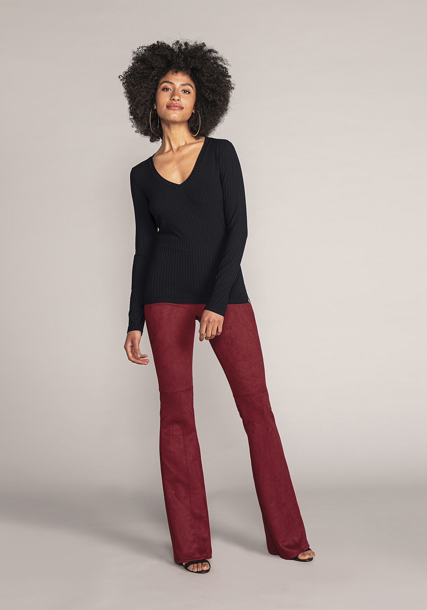 Calça flare de camurça online