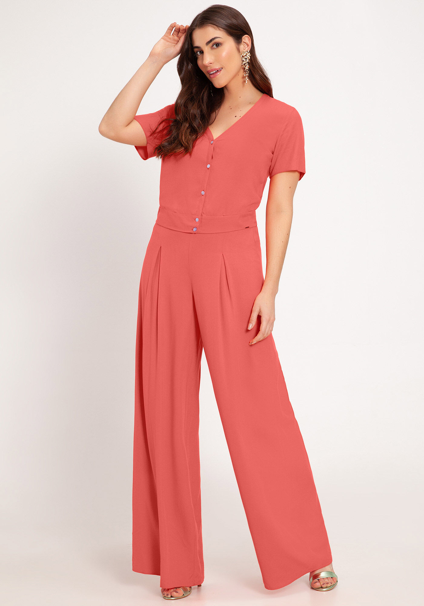 Camisa Manga Curta em Viscose Cropped, , large.