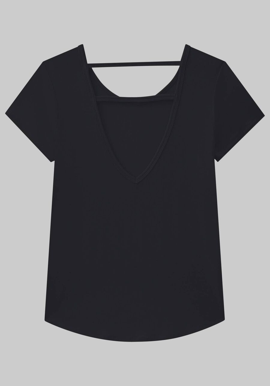Blusa em Malha Viscose com Recorte Costas, . Blusa em Malha Viscose com Recorte Costas, , large.