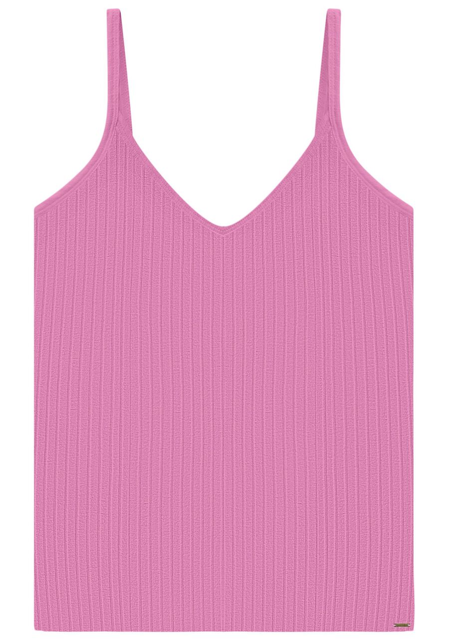 Blusa Regata Básica De Alças Finas Em Malha Canelada, VIOLETA TWIGG. Blusa Regata Básica De Alças Finas Em Malha Canelada, VIOLETA TWIGG, large.