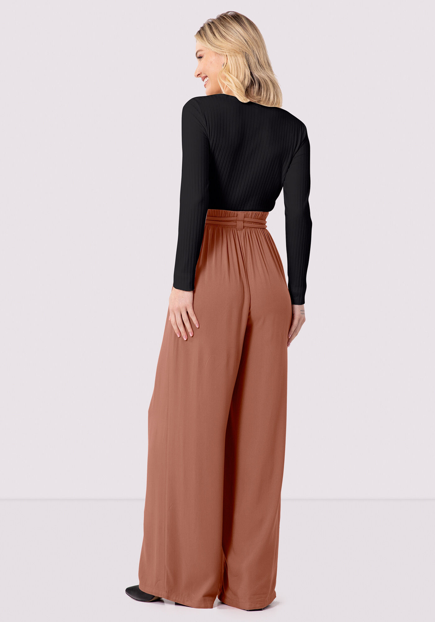 Blusa B&aacute;sica Canelada Manga Longa, , large.