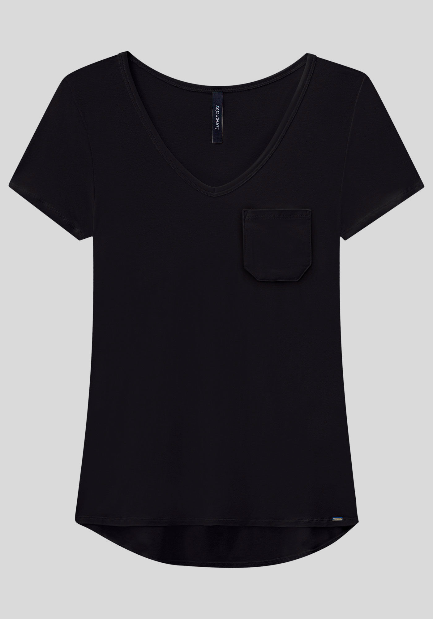 Blusa B&aacute;sica em Malha Viscose com Bolso, , large.