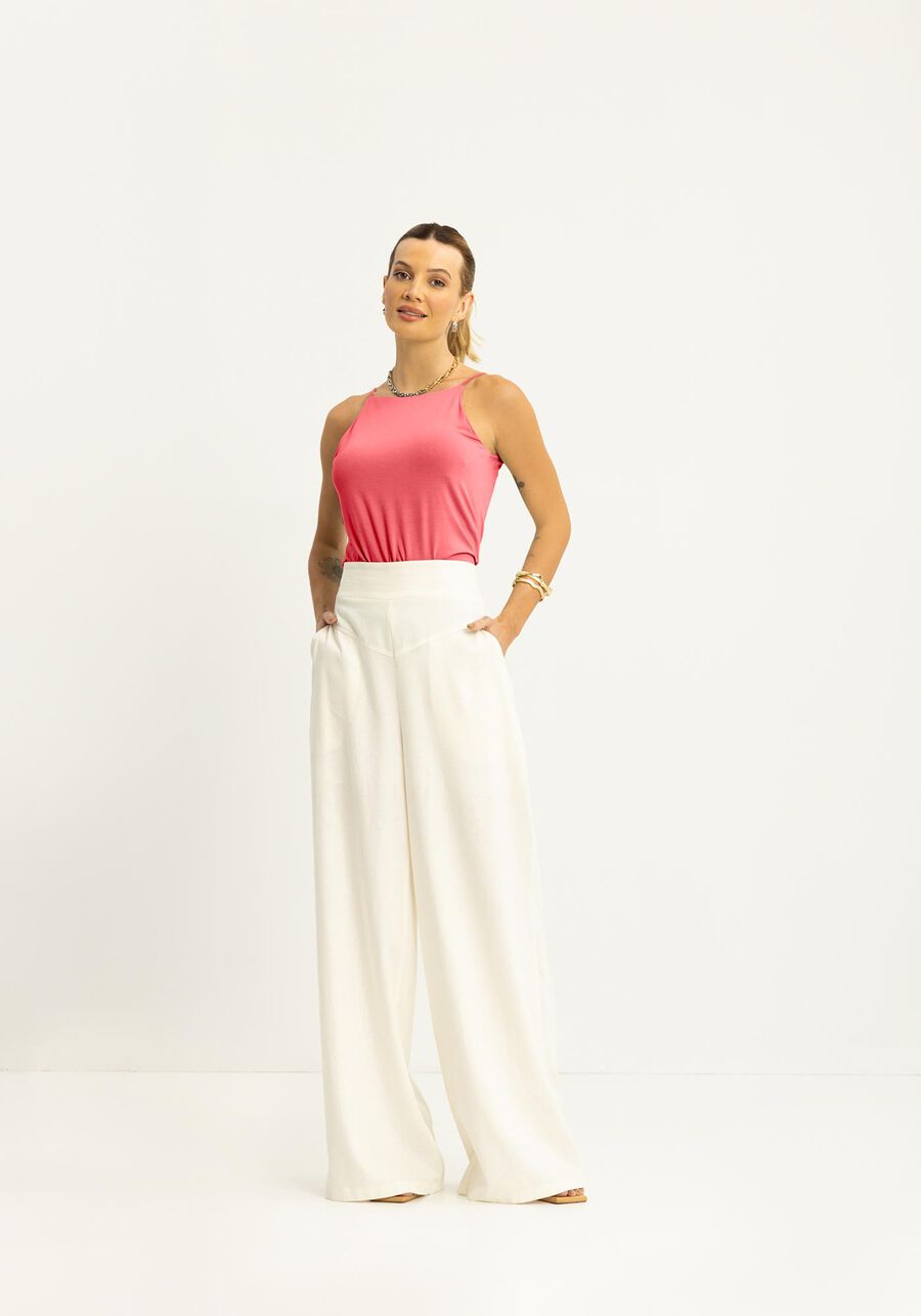 Blusa Com Decote Reto E Alças Em Malha De Viscose E Elastano, . Blusa Com Decote Reto E Alças Em Malha De Viscose E Elastano, , large.