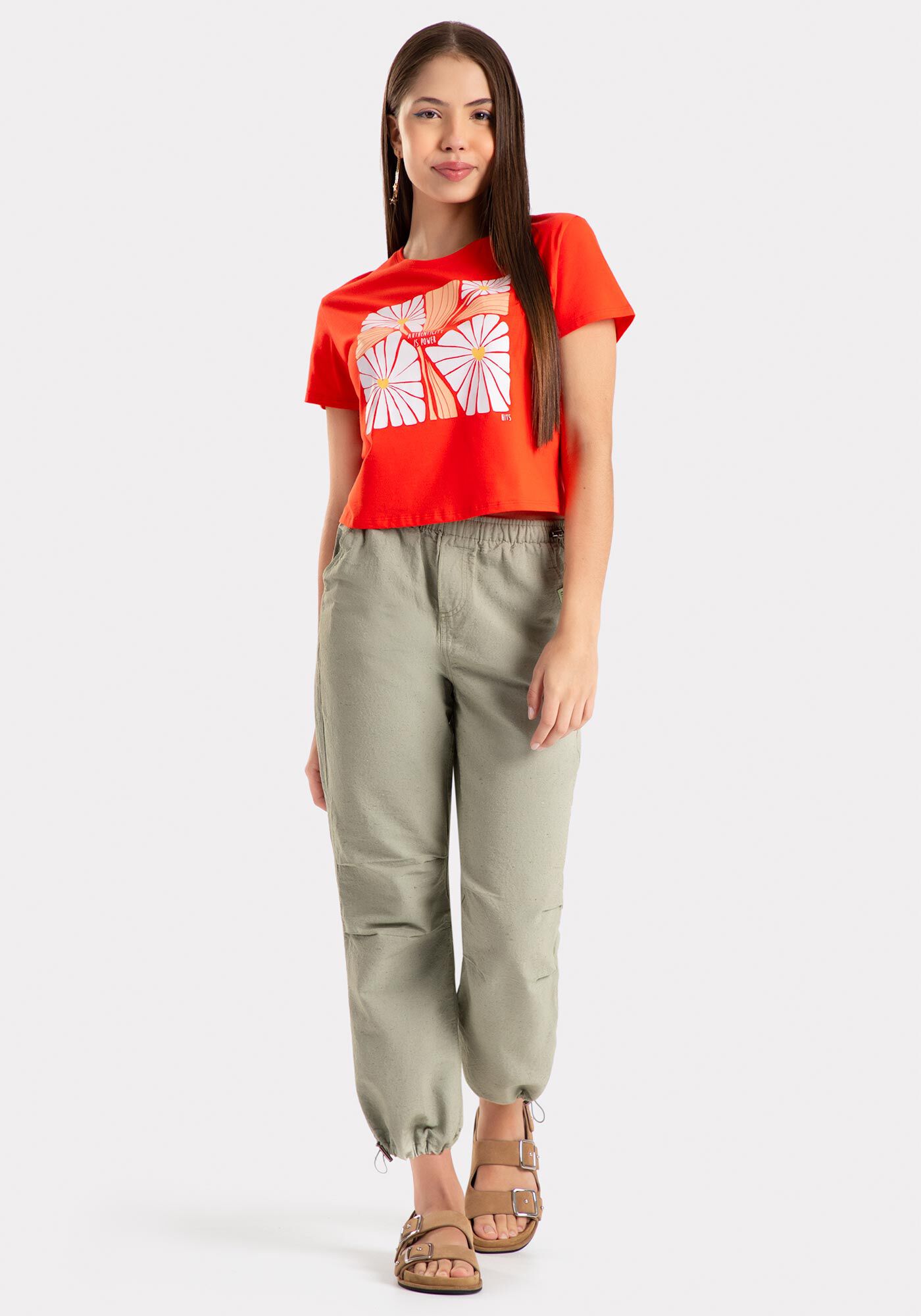 T-Shirt Cropped Juvenil Meia Malha, VERMELHO CEREJA, large.