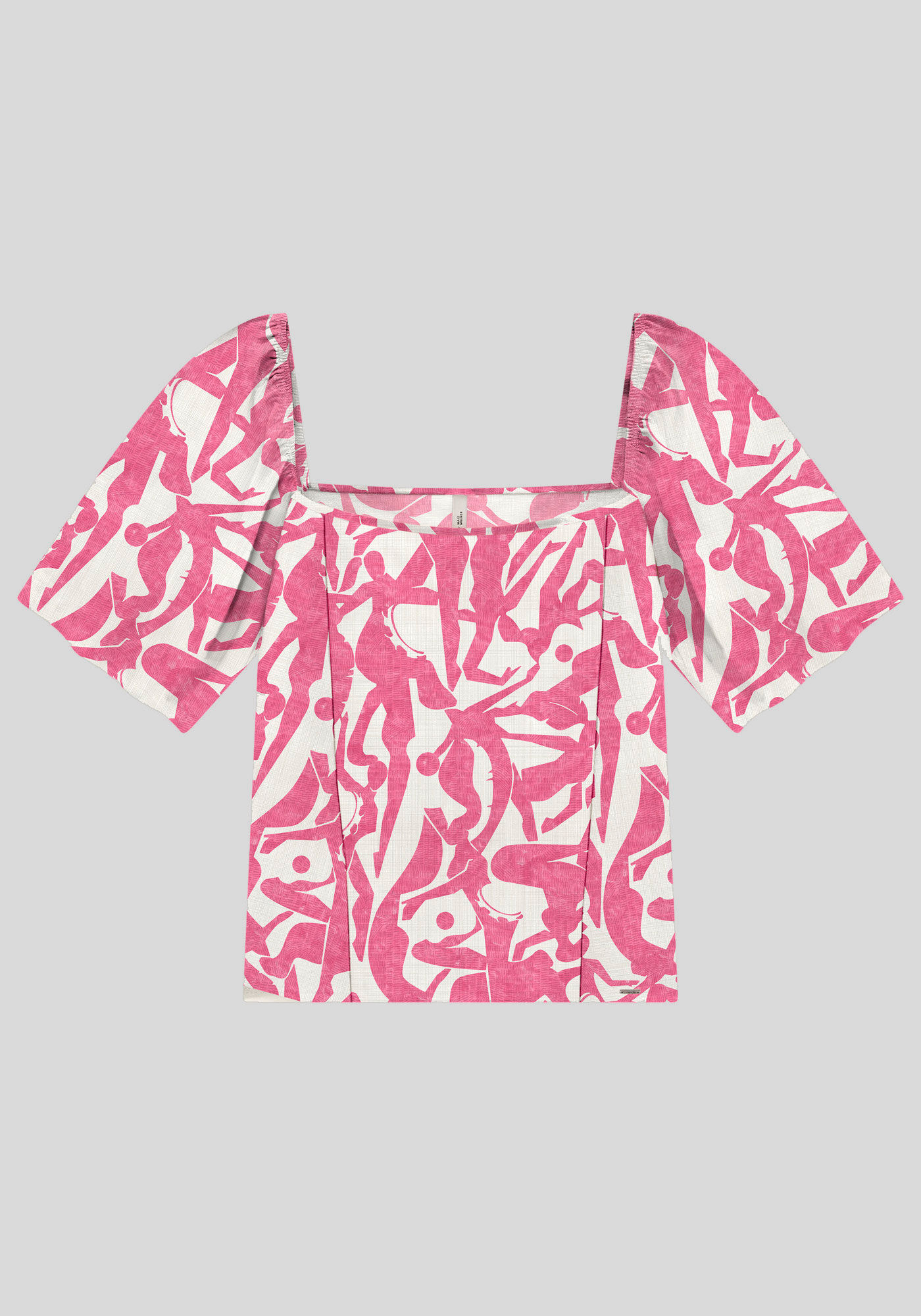 Blusa Plus Size Estampada com Decote Quadrado, , large.