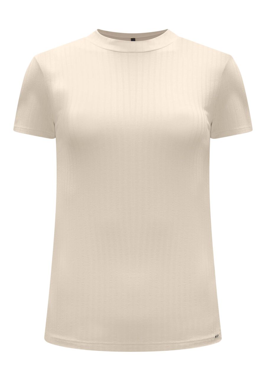 Blusa Básica Canelada De Mangas Curtas Com Gola, . Blusa Básica Canelada De Mangas Curtas Com Gola, , large.