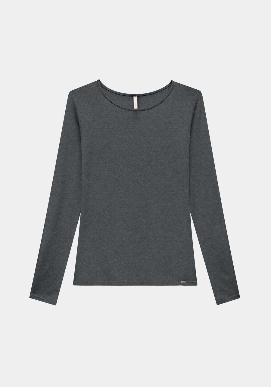 Blusa Básica De Mangas Longas Em Malha Com Elastano, . Blusa Básica De Mangas Longas Em Malha Com Elastano, , large.