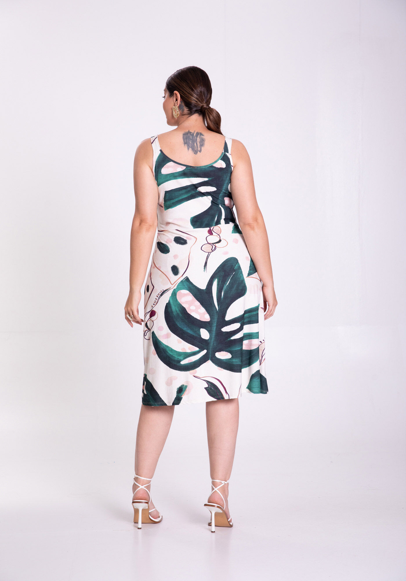 Vestido Midi Plus Size com Recorte Cintura, , large.